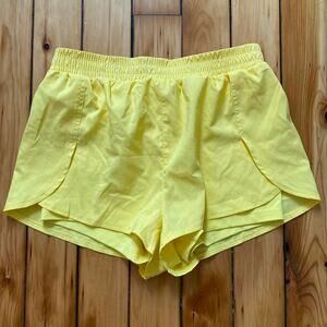 NWOT Girlfriend Collective Yellow Trail Shorts Size Small